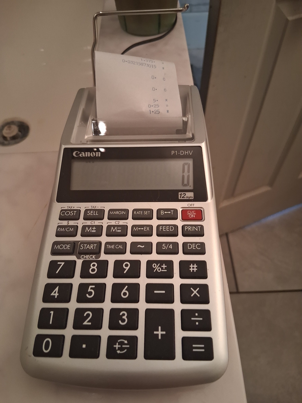 Canon P1-DHV Portable Printing Calculator in Silver and Black